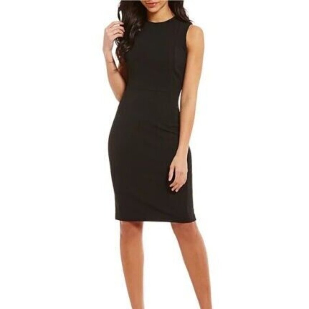 Calvin Klein Black Princess Seam Sheath Dress